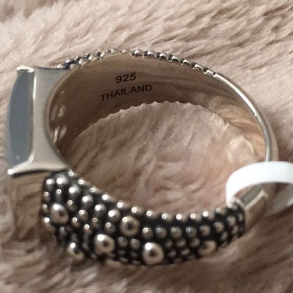 MICHAEL DAWKINS Starry Night Mother of Pearl Sterling Silver 925 Ring Sz 8-3/4 - Picture 5 of 9